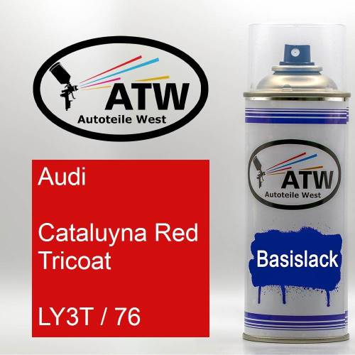 Audi, Cataluyna Red Tricoat, LY3T / 76: 400ml Sprühdose, von ATW Autoteile West.